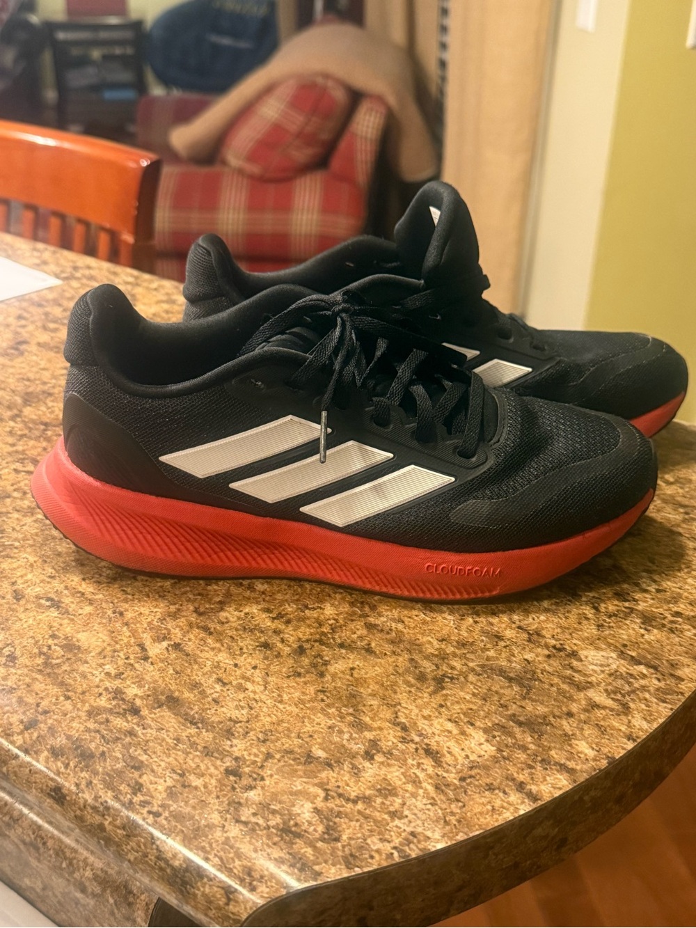 adidas Black and Red youth size 5 Athletic Running Shoes